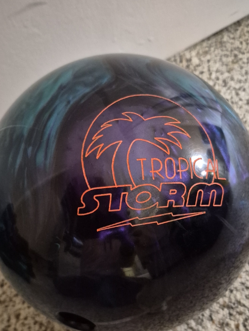 Tournament Storm Bowling Ball in Blue-Purple Swirl Pre-drilled USBC w Bag